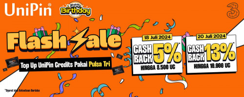 FLASH SALE!!! – Cashback Kilat untuk Para Pengguna Tri!